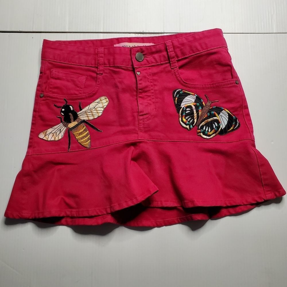 Rosa Cha Pink Embroidered Skirt size 6